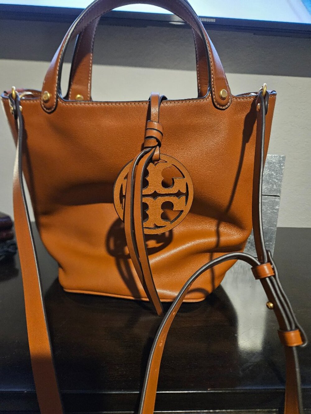 Tory Burch Miller Bucket Bag  - Cognac - NWT